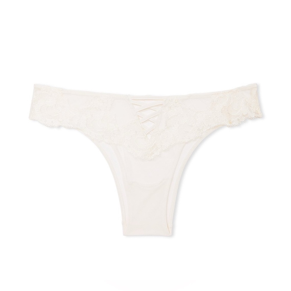 Sz S 💍 Victoria's Secret white lace PANTY • bridal shower • wedding • corset - Picture 3 of 10